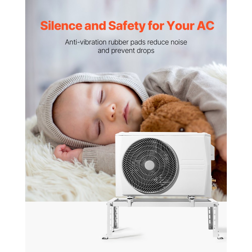 VEVOR Airconditioner vloerstandaard, trillingsdempende mini-splitstandaard voor kanaalloze airconditionerwarmtepompen met 9000-24000 BTU, AC-basisbeugel voor vloermontage met max. 250 kg draagvermogen