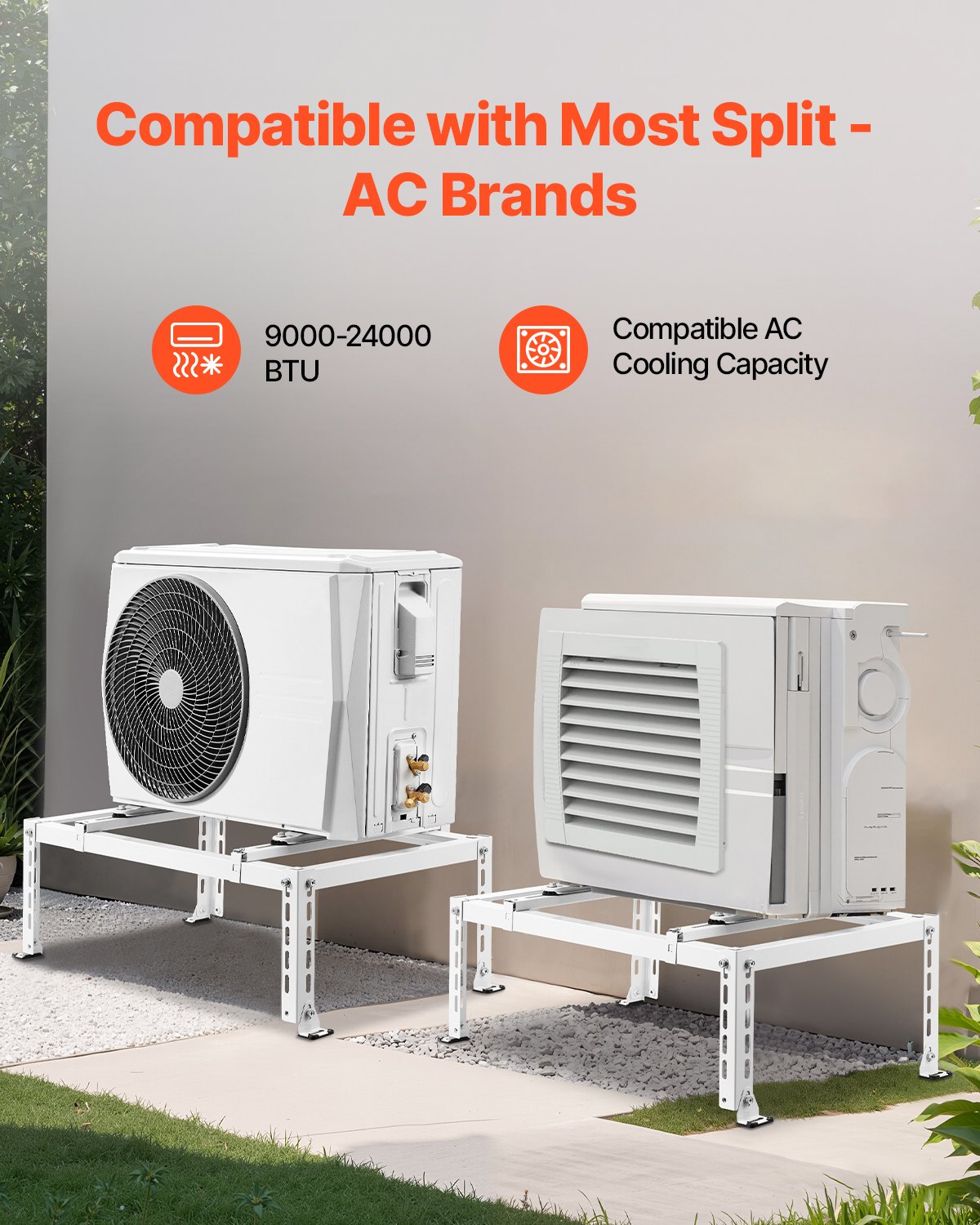 VEVOR Airconditioner vloerstandaard, trillingsdempende mini-splitstandaard voor kanaalloze airconditionerwarmtepompen met 9000-24000 BTU, AC-basisbeugel voor vloermontage met max. 250 kg draagvermogen