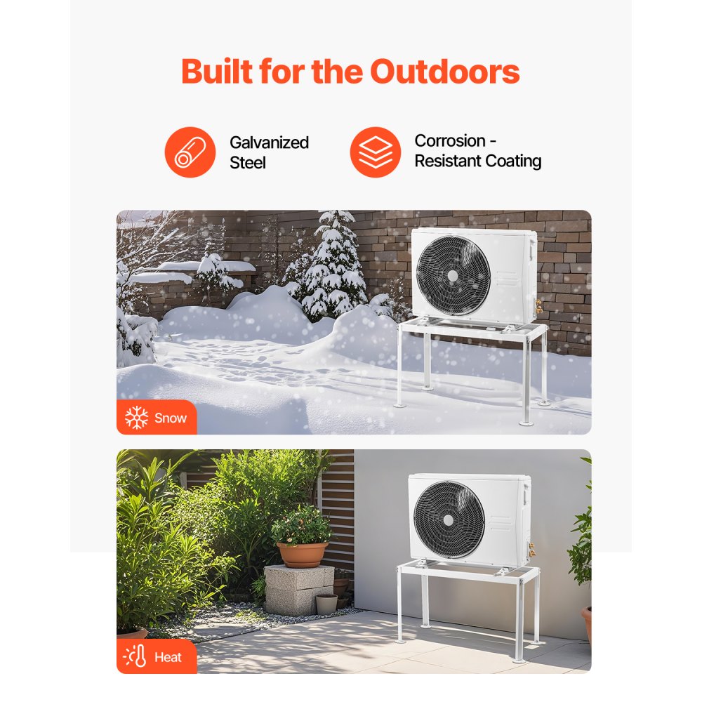 VEVOR Airconditioner vloerstandaard, trillingsdempende mini-splitstandaard voor kanaalloze airconditionerwarmtepompen met 9000-36000 BTU, AC-basisbeugel voor vloermontage met max. 300 kg draagvermogen