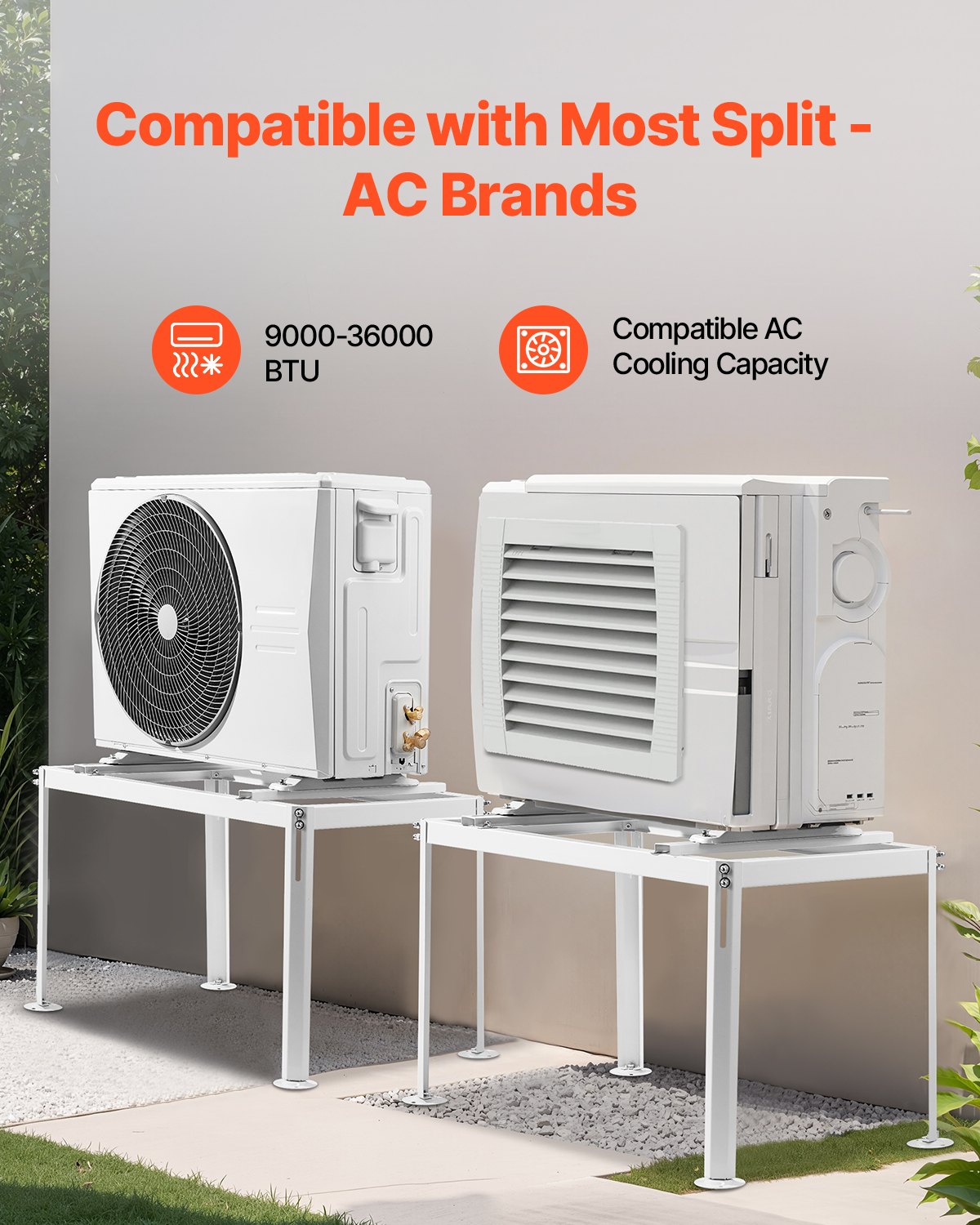 VEVOR Airconditioner vloerstandaard, trillingsdempende mini-splitstandaard voor kanaalloze airconditionerwarmtepompen met 9000-36000 BTU, AC-basisbeugel voor vloermontage met max. 300 kg draagvermogen
