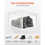 VEVOR Shoe Storage Boxes, 9 Pack Clear Stackable Shoe Boxes Storage Organizers with Magnetic Door, Fit up to US Size 13, Plastic Sneaker Containers for High Heels, Boots, and Hats, Transparent White