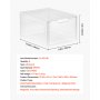 VEVOR Shoe Storage Boxes, 9 Pack Clear Stackable Shoe Boxes Storage Organizers with Magnetic Door, Fit up to US Size 13, Plastic Sneaker Containers for High Heels, Boots, and Hats, Transparent White
