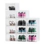 VEVOR Shoe Storage Boxes, 12 Pack Clear Stackable Shoe Boxes Storage Organizers with Magnetic Door, Fit up to US Size 13, Plastic Sneaker Containers for High Heels, Boots, and Hats, Transparent White