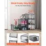 VEVOR Shoe Storage Boxes, 6 Pack Clear Stackable Shoe Boxes Storage Organizers with Magnetic Door, Fit up to US Size 13, Plastic Sneaker Containers for High Heels, Boots, and Hats, Transparent Black