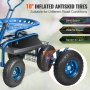 VEVOR rolling seat workshop trolley made of steel, loadable up to 136kg, garden trolley with 25cm handle and 45-54cm height-adjustable seat, trolley, 30PSI tire pressure, work seat, garden seat, blue