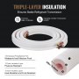 VEVOR Mini Split Line Set 4,8m koperen buis AC aansluitkabel 6,4x12,7mm