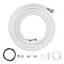 VEVOR Mini Split Line Set 6.4x12.7mm x4876.8mm Copper Tubing AC w/ Connection Cable