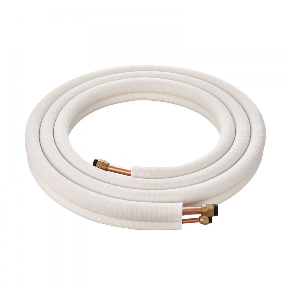 VEVOR 4876,8 mm Mini Split Ducting Kit, 15,87 mm en 9,53 mm OD koperen buizen en drielaagse isolatie, voor airconditioning of verwarmingspompapparatuur en HVAC met uitgebreide accessoires