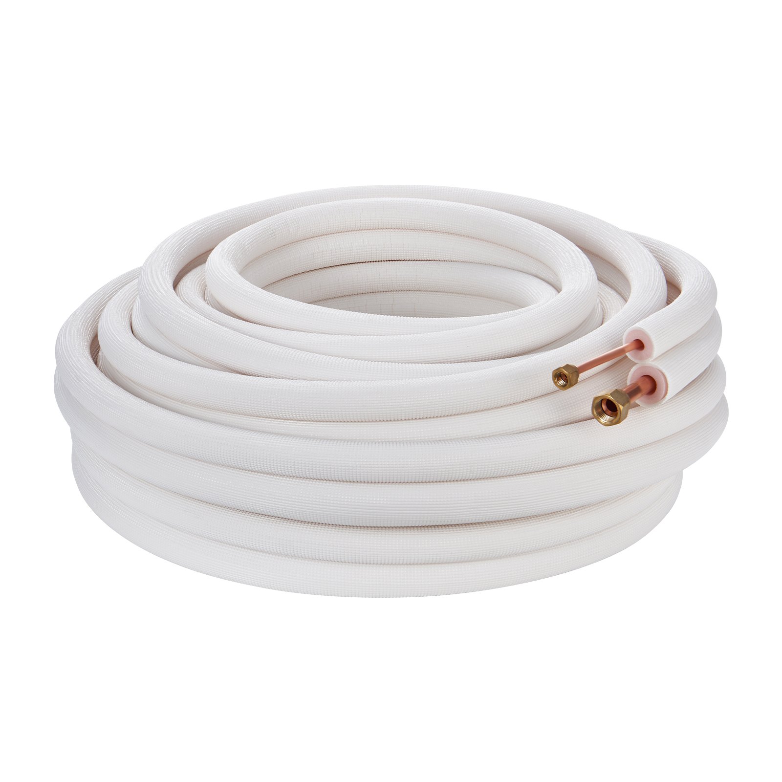 VEVOR 15240mm Mini Split Line Set, 6.4 & 12.7mm O.D Copper Pipes Tubing and Triple-Layer Insulation, for Mini Split Air Conditioning Refrigerant or Heating Pump Equipment & HVAC with Wrapping Strips.