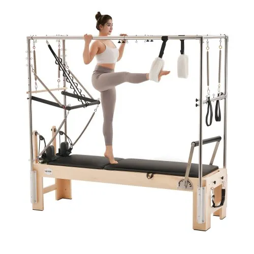 VEVOR Pilates Reformer, Wooden Pilates Machine for Home Gym