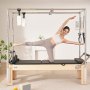 VEVOR Pilates Reformer Machine van hout voor thuisgym, krachttrainingsapparaat met dubbele weerstand en reformerbox en springplank, voor gevorderden en beginners, tot 181,44 kg