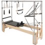 VEVOR Pilates Reformer Machine van hout voor thuisgym, krachttrainingsapparaat met dubbele weerstand en reformerbox en springplank, voor gevorderden en beginners, tot 181,44 kg
