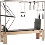 VEVOR Pilates Reformer Machine van hout voor thuisgym, krachttrainingsapparaat met dubbele weerstand en reformerbox en springplank, voor gevorderden en beginners, tot 181,44 kg