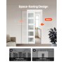 VEVOR Sliding Pocket Door, 915 x 2035 mm, 5-Lite Frosted Glass Single Sliding Door with Hardware Kit, Sturdy Solid Wood & MDF Pocket Doors Slab with Waterproof Surface for Bedroom Kitchen Study Room