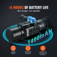 VEVOR Monocular Thermal Imaging Camera, 384 x 288 Resolution Thermal Camera, IP54 Waterproof Camera with 1X-8X Zoom, 10mm OLED Display, 1400mAh High Capacity Battery for Outdoor Use