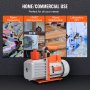 VEVOR 2-traps roterende schoepenvacuümpomp, 1/2 pk, 7 CFM, 120 V, met 1/4-inch SAE, 3/8-inch SAE en 1/2-inch ACME mannelijke draadinlaten, ideaal voor HVAC-onderhoud, koelkastreparatie en harsontgassing