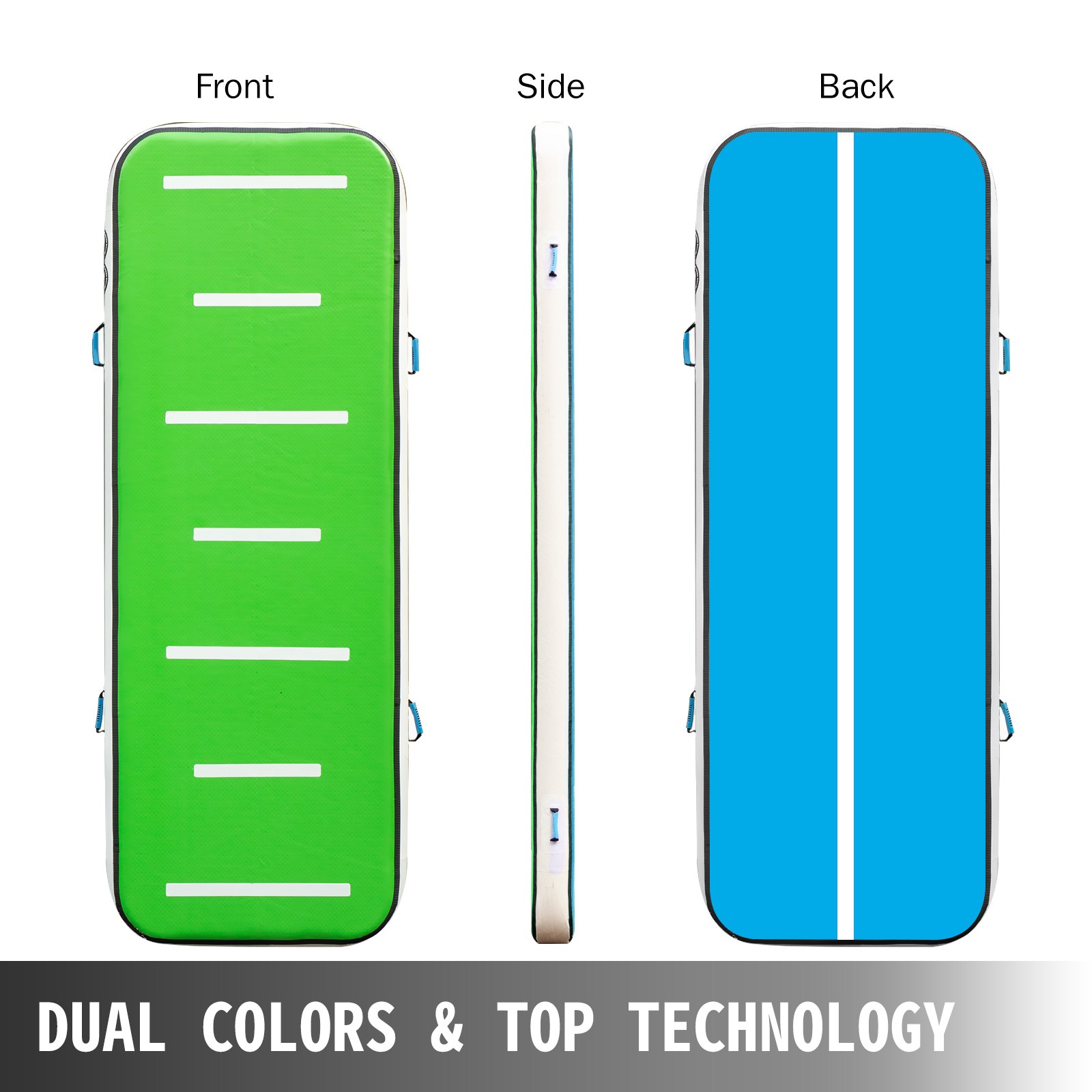 VEVOR 10ft Air Track Inflatable Air Tumble Track Air Track Tumbling Mat, Air Track Mat Gymnastics Mat Tumble Track Tumbling Air Track Airtrack Tumbling Mat, For Home Yoga Martial Arts Cheerleading