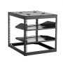VEVOR 10U open frame netwerkrack, 585 mm diep, wandmontage of staande serverrack, 4-paals constructie, met geventileerde planken en bevestigingsmateriaal, voor alle netwerk-, IT- en AV-apparatuur