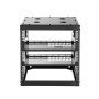 VEVOR 10U open frame netwerkrack, 585 mm diep, wandmontage of staande serverrack, 4-paals constructie, met geventileerde planken en bevestigingsmateriaal, voor alle netwerk-, IT- en AV-apparatuur