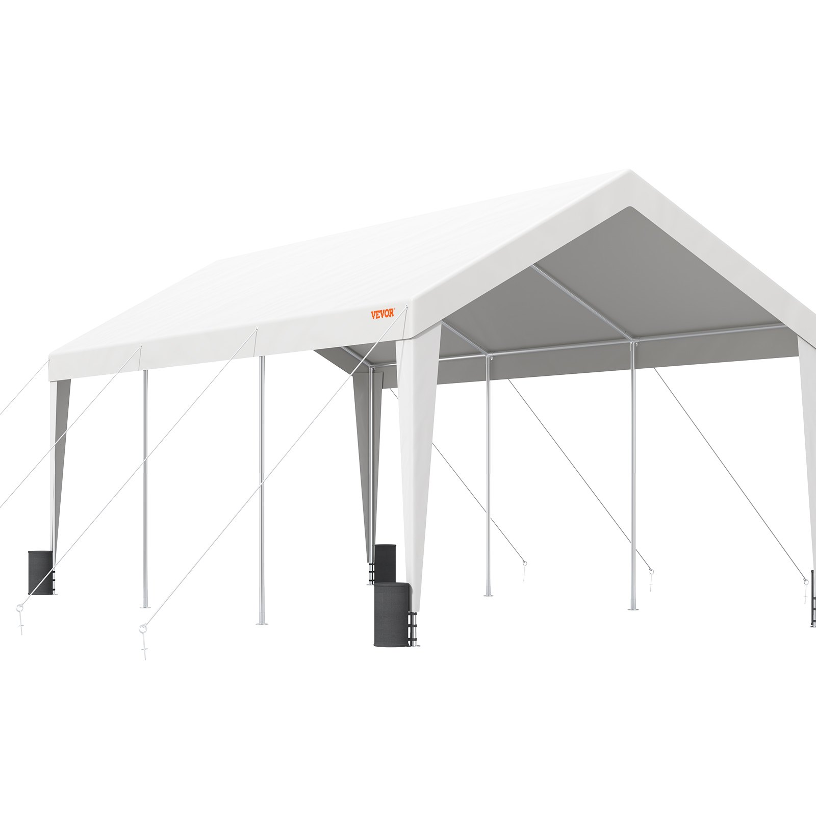 VEVOR Carport, 10x20 ft Heavy Duty Car Canopy Garage Boat Shelter Party Tent with 8 Reinforced Poles and 4 Weight Bags, UV Resistant Waterproof Tarp for SUV, F150, Car, Truck, Boat