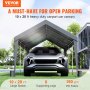 VEVOR tent garage garagetent opbergtent carport PE 3x6x2,8m grijs