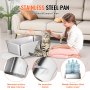 VEVOR Cat Litter Box, 8 inches Deep, XL Extra Large Stainless Steel Cat Litter Box with Scoop, Wide Filtering Foot Board & High Sides, Enclosed Odor-Free Easy-to-Clean Litter Box, Fit for Big Cats