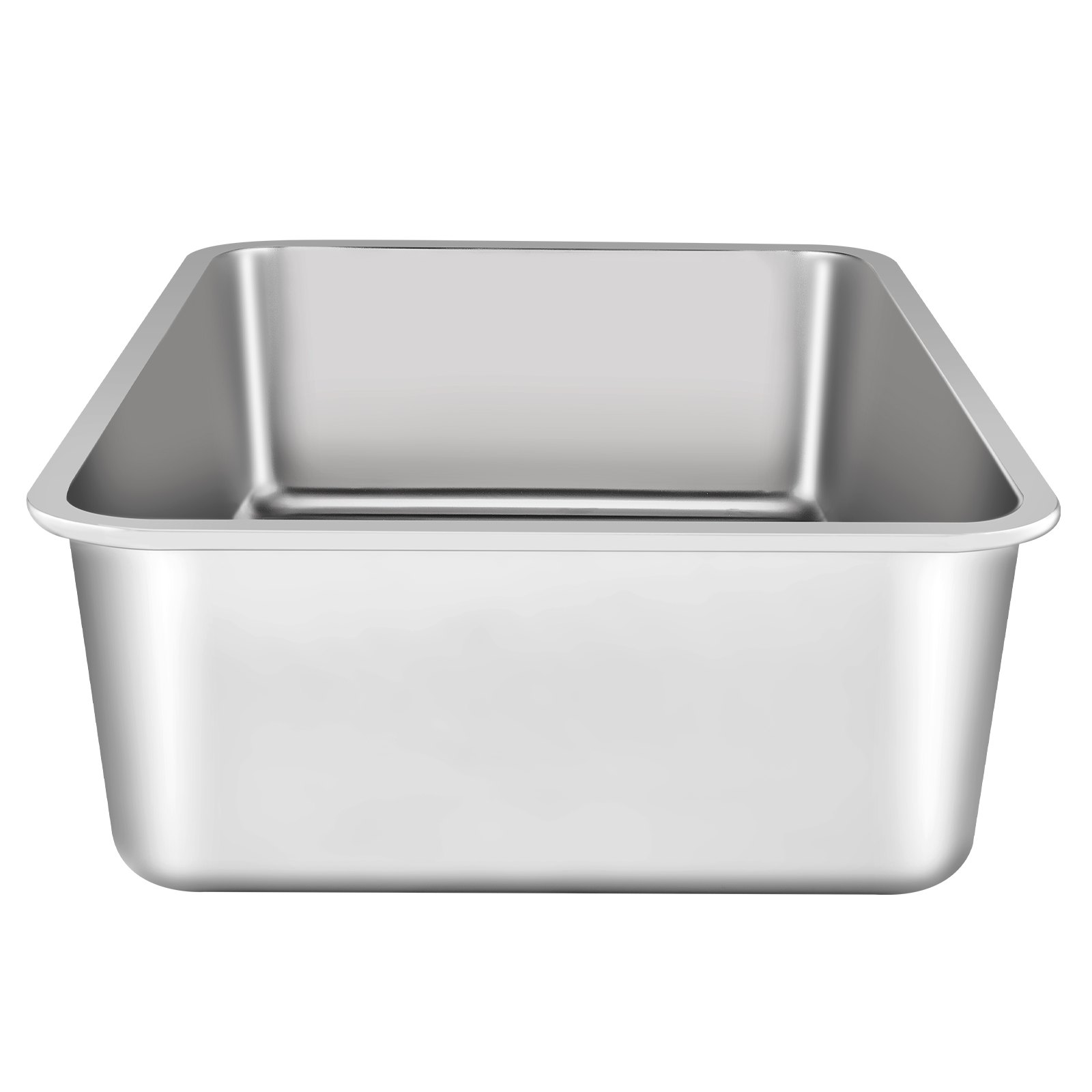 VEVOR Cat Litter Box, 6 inches Deep, XL Extra Large Stainless Steel Cat Litter Box with Scoop, Wide Filtering Foot Board & High Sides, Enclosed Odor-Free Easy-to-Clean Litter Box, Fit for Big Cats