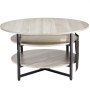 VEVOR salontafel met opklapbaar blad, ronde salontafel van 35,3 inch met extra opbergvakken, opvouwbare salontafel voor de woonkamer, wit