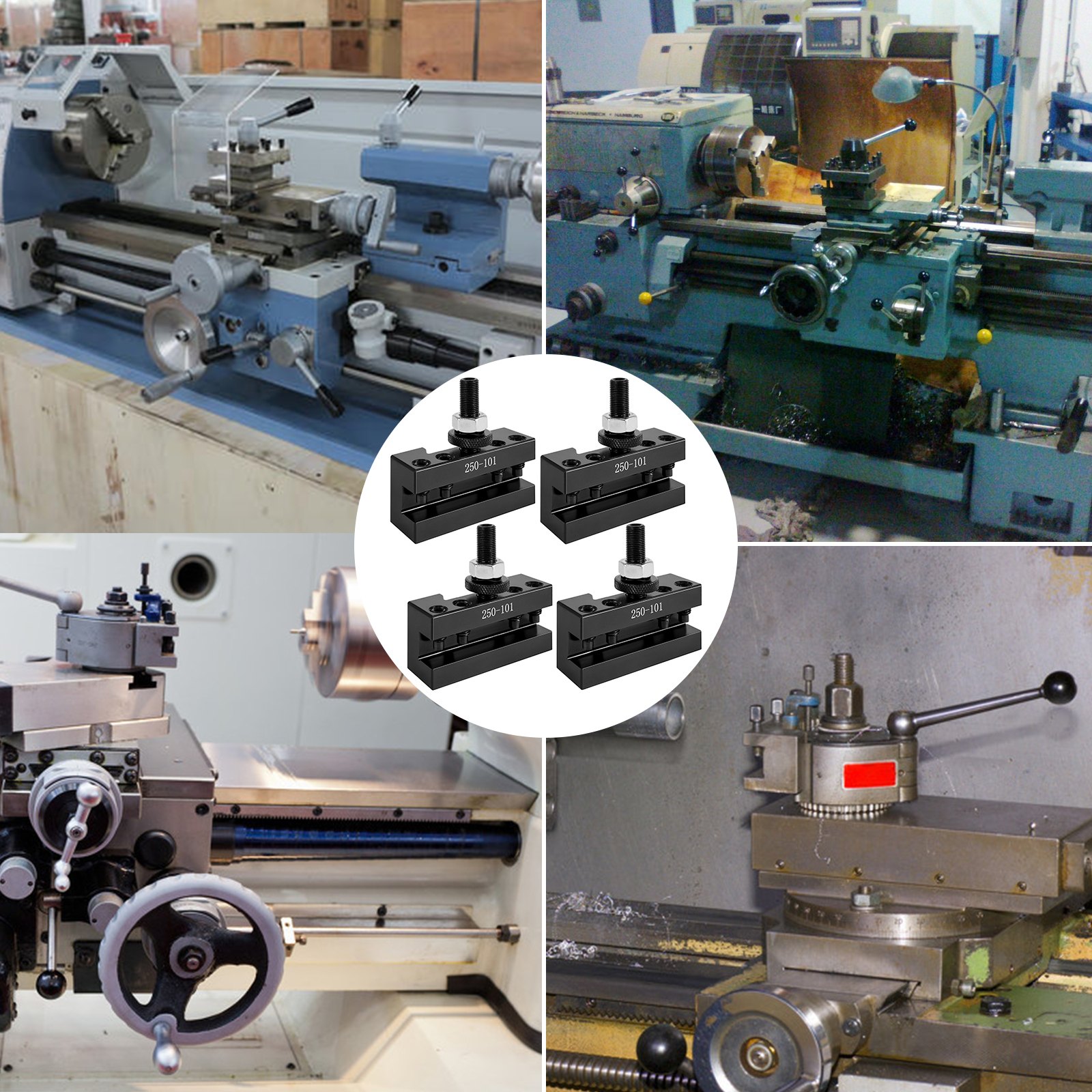 Vevor Snelwissel-gereedschapshouder Quick Change Tool Post 4 Kit Stuks250 -101