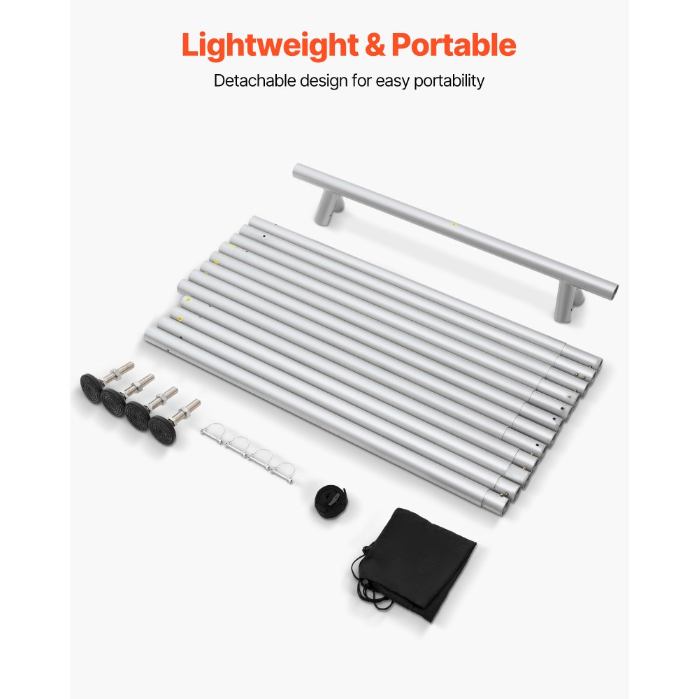 VEVOR Yoga Stand Frame, 9.6 ft Length Swing Stand, Max 551.2 lbs Load Triangular Structure Aerial Rig, Aerial Silk Stands for Yoga Enthusiasts, Non-Slip Base, Lightweight, Detachable Design