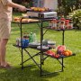 VEVOR Camping Kitchen Table, Slim-Fold Cook Station, Portable Folding Table, with 4 Side Tables, Heat Resistant Tabletop, and Carrying Bag, Ideal for Outdoor Picnics, BBQs, Camping, RV Traveling