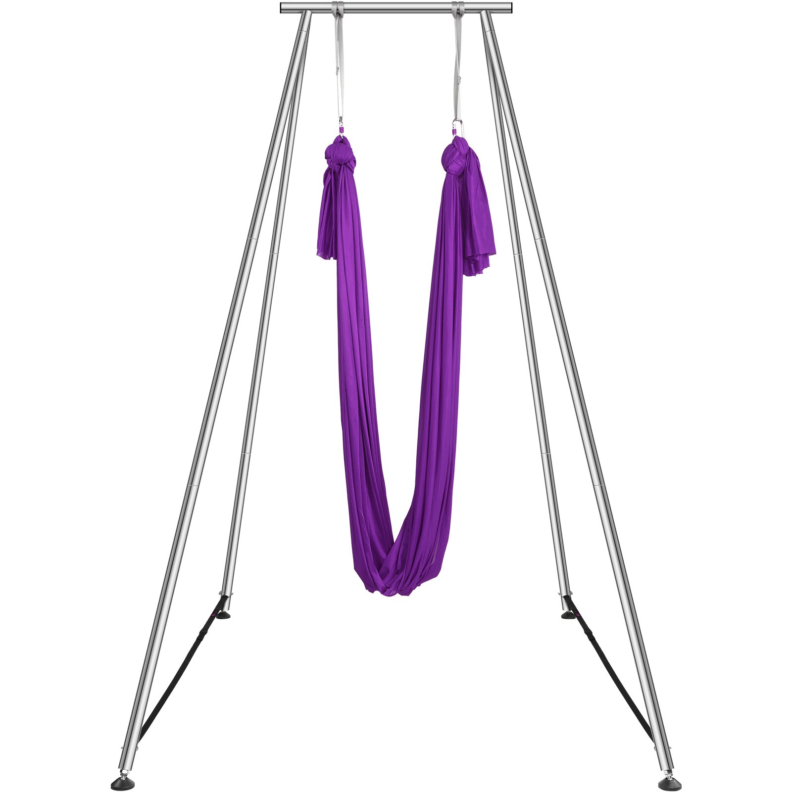 VEVOR Aerial Yoga Hangmat met Yogaframe 12 x 2,6 m, Paarse Yoga Swing Air Flying, Yoga Swing Hangmat, Max. Draagvermogen 250 kg, Inclusief Yogasokken en Voetkussentjes, Anti-zwaartekrachtoefeningen