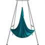 VEVOR Aerial Yoga Hangmat met Yogaframe 6 x 2,6 m, Groene Yoga Schommel Air Flying, Yoga Schommel Hangmat Schommel, Max. Draagvermogen 250 kg, Inclusief Yogasokken en Voetkussentjes, Anti-zwaartekrachtoefeningen