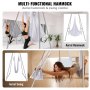VEVOR Aerial Yoga Hangmat met Yogaframe 6 x 2,6 m, Witte Yoga Schommel Air Flying, Yoga Schommel Hangmat Schommel, Max. Draagvermogen 250 kg, Inclusief Yogasokken en Voetkussentjes, Anti-zwaartekrachtoefeningen