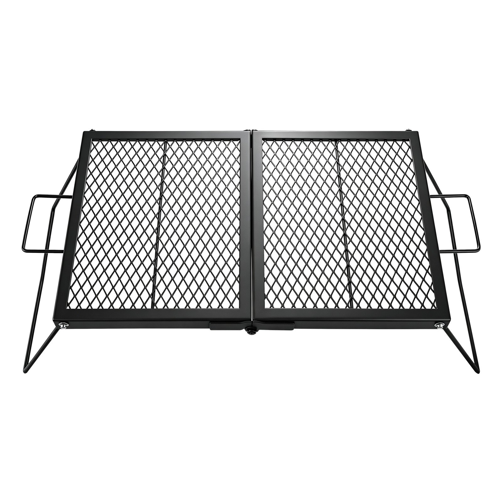 VEVOR opvouwbaar grillrooster voor kampvuren 758 x 383 x 235 mm, draagbare tafelgrill van koolstofstaal met poten en handvat, grillrooster voor buiten grillen, kamperen en tuinieren