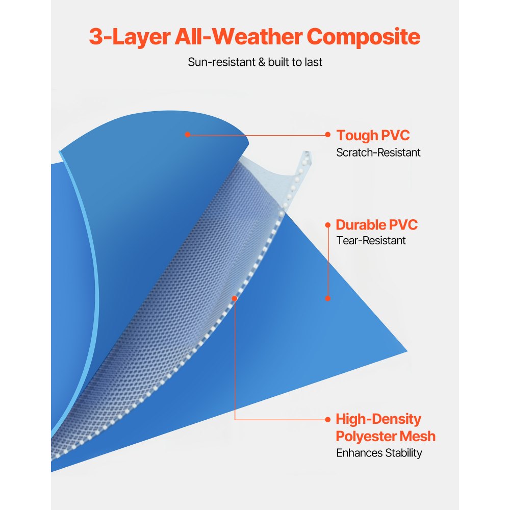 VEVOR Frame Above Ground Swimming Pool, 118 x 78 x 30 in Rectangular Steel Metal Frame, Large Rectangle Outdoor Backyard Family Pool, Easy to Assemble Rust-Resistant, 1046 Gallon Water Capacity, Blue