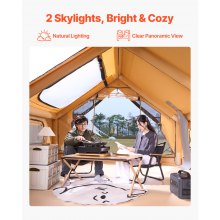 VEVOR Opblaasbare Tent voor Kamperen 5-8 Personen Glamping Tent 4x3x2.2m Geel