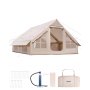 VEVOR Opblaasbare Kampeertent 4x3x2 m, 5-8 Personen, 300D Oxford Glamping Tent met Kooktoestelaansluiting, Handpomp, 2 Deuren & 4 Gaasramen, incl. Opbergtas voor Eenvoudig Transport