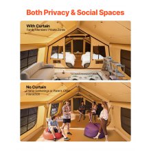 VEVOR Opblaasbare Tent voor Kamperen 8-12 Personen Glamping Tent 4.8x3.6x2.2m