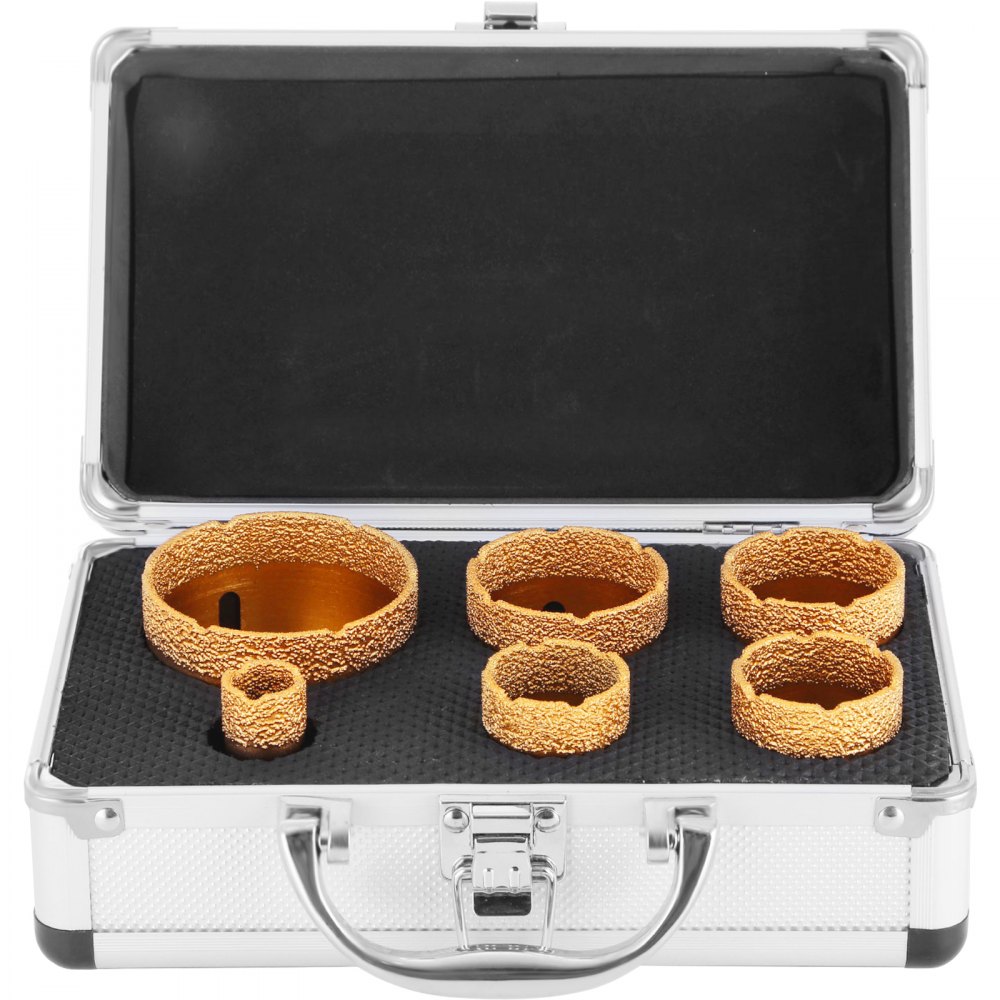 VEVOR Diamantgatzaag 6 stuks 20/35/40/45/50/68mm Diamantboorset M14 0,8/1,4/1,6/1,8/2/2,7 inch voor graniet, porselein en tegels, goud