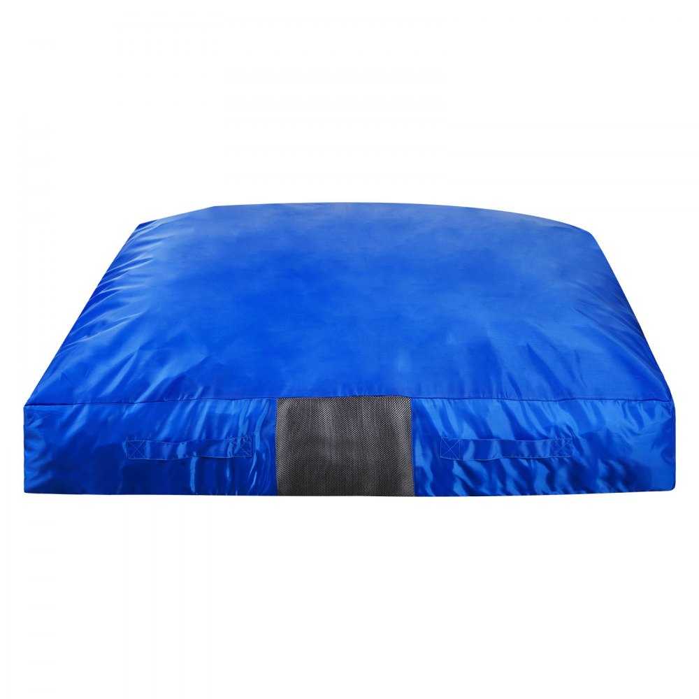 VEVOR Crashpad 150 x 150 cm, kindermat met schuimblokken en wasbare hoes, zachte schuimrubberen landingszone, valbeschermingsmat, speeltoestel voor sensorische ruimtes om op te springen, te ontspannen en te spelen, blauw