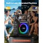 VEVOR Karaokemachine, 20W, 6-inch draagbare Bluetooth-luidspreker met 2 draadloze microfoons, LED, TWS-functie, handvat, schouderband, ondersteunt micro-TF-kaart, USB, AUX, voor thuisfeesten