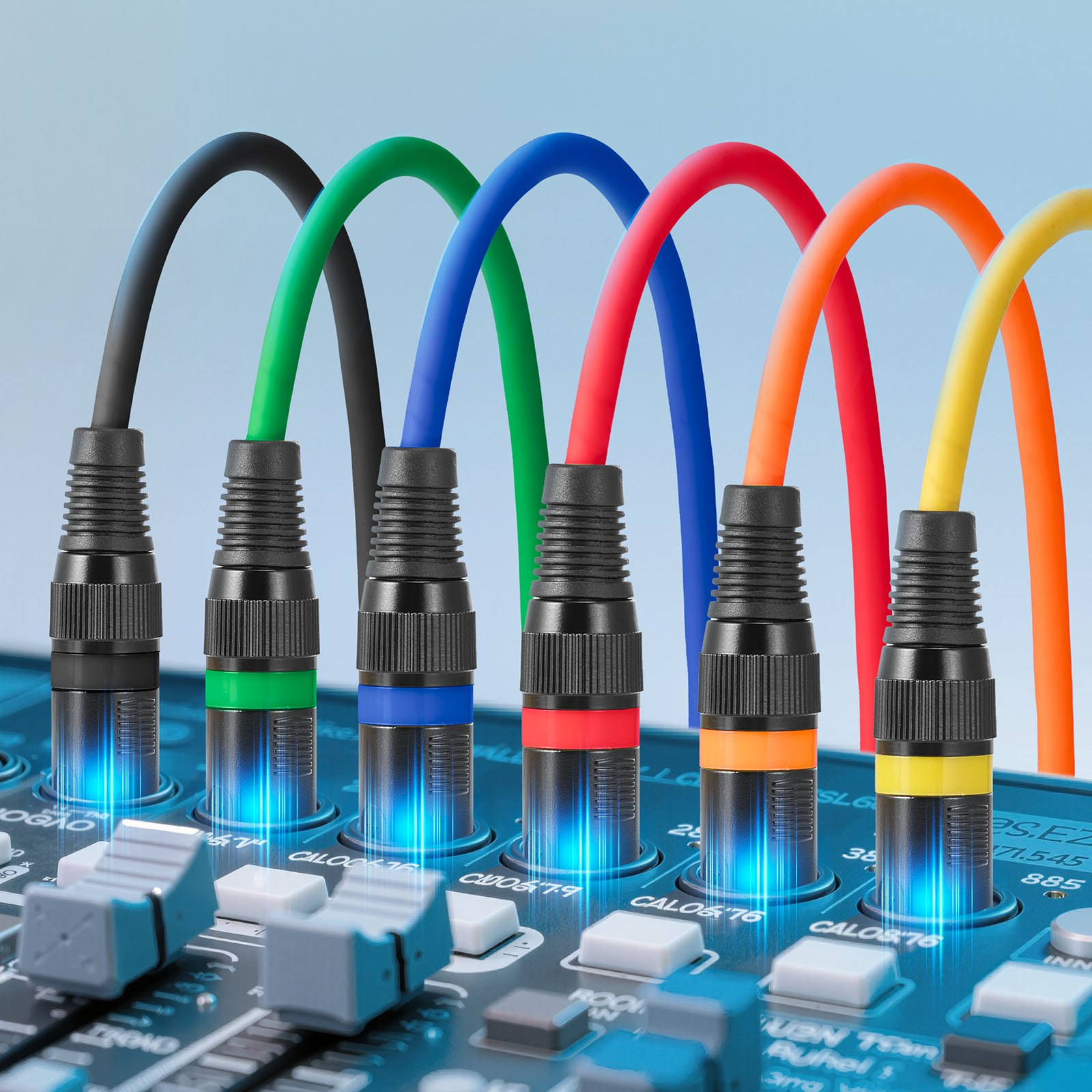 VEVOR XLR-kabel 6,1 m, 6-pack, gebalanceerde DMX-microfoonkabels (mannelijk naar vrouwelijk), vergulde 3-pins XLR-microfoon-luidsprekerkabels, voor podiumverlichting, microfoons, versterkers en mixers