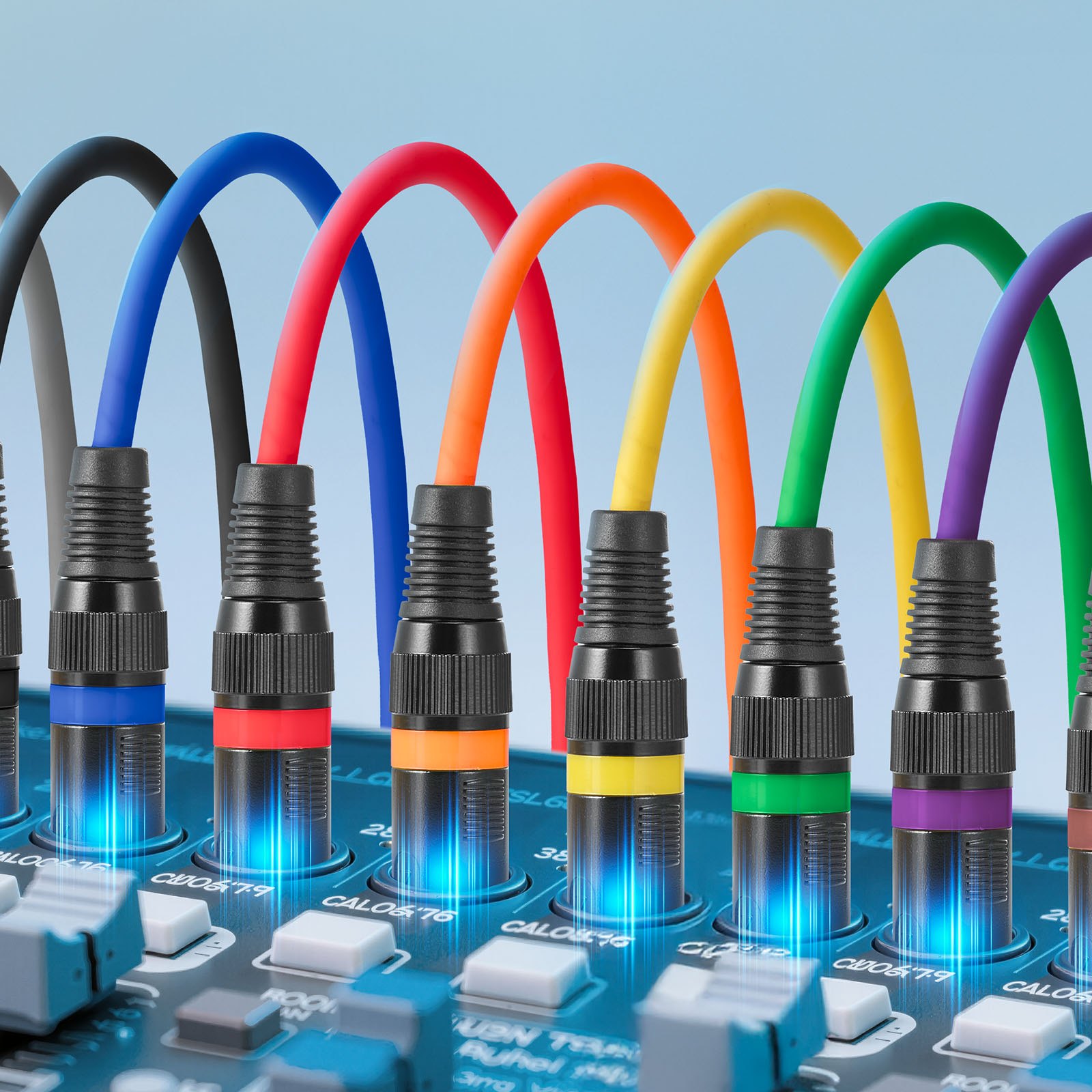 VEVOR XLR-kabel 1 m, 10 stuks, gebalanceerde DMX-microfoonkabels (mannelijk naar vrouwelijk), vergulde 3-pins XLR-microfoon-luidsprekerkabel, voor podiumverlichting, microfoons, versterkers en mixers