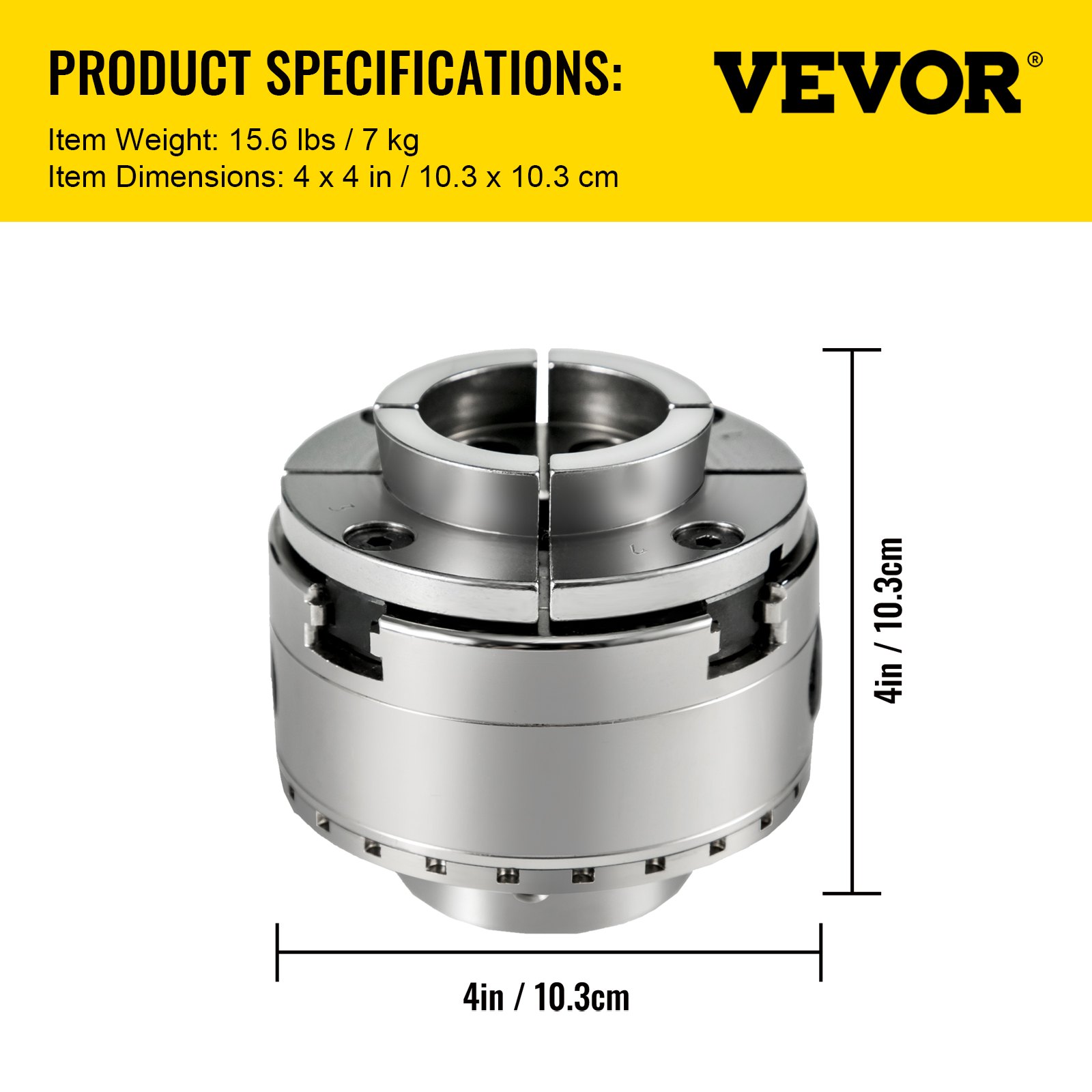 VEVOR Lathe Chuck 4 Jaws Wood Turning Chuck 4 Inch Thread Lathe Chucks Set for General Lathe Grinder Milling Machine Drilling Machine Machine Accessories Woodworking Machinery Accessories