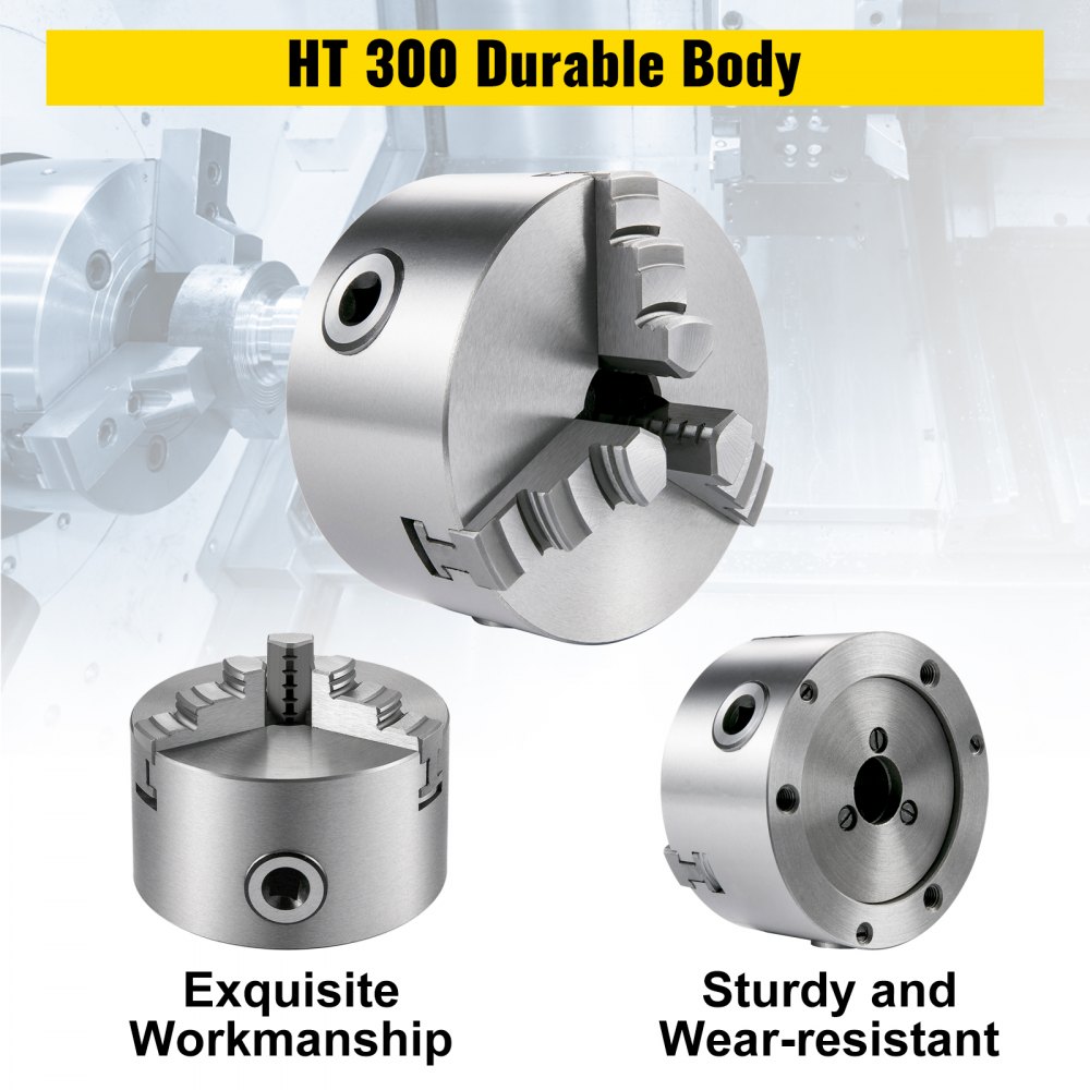 Vevor Omkeerbare Klauw Metalen Klauwplaat Metalen Draaibank Klauwplaat 100 Mm