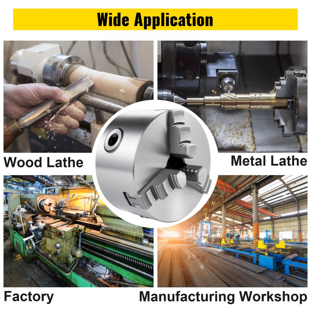 Vevor Omkeerbare Klauw Metalen Klauwplaat Metalen Draaibank Klauwplaat 100 Mm