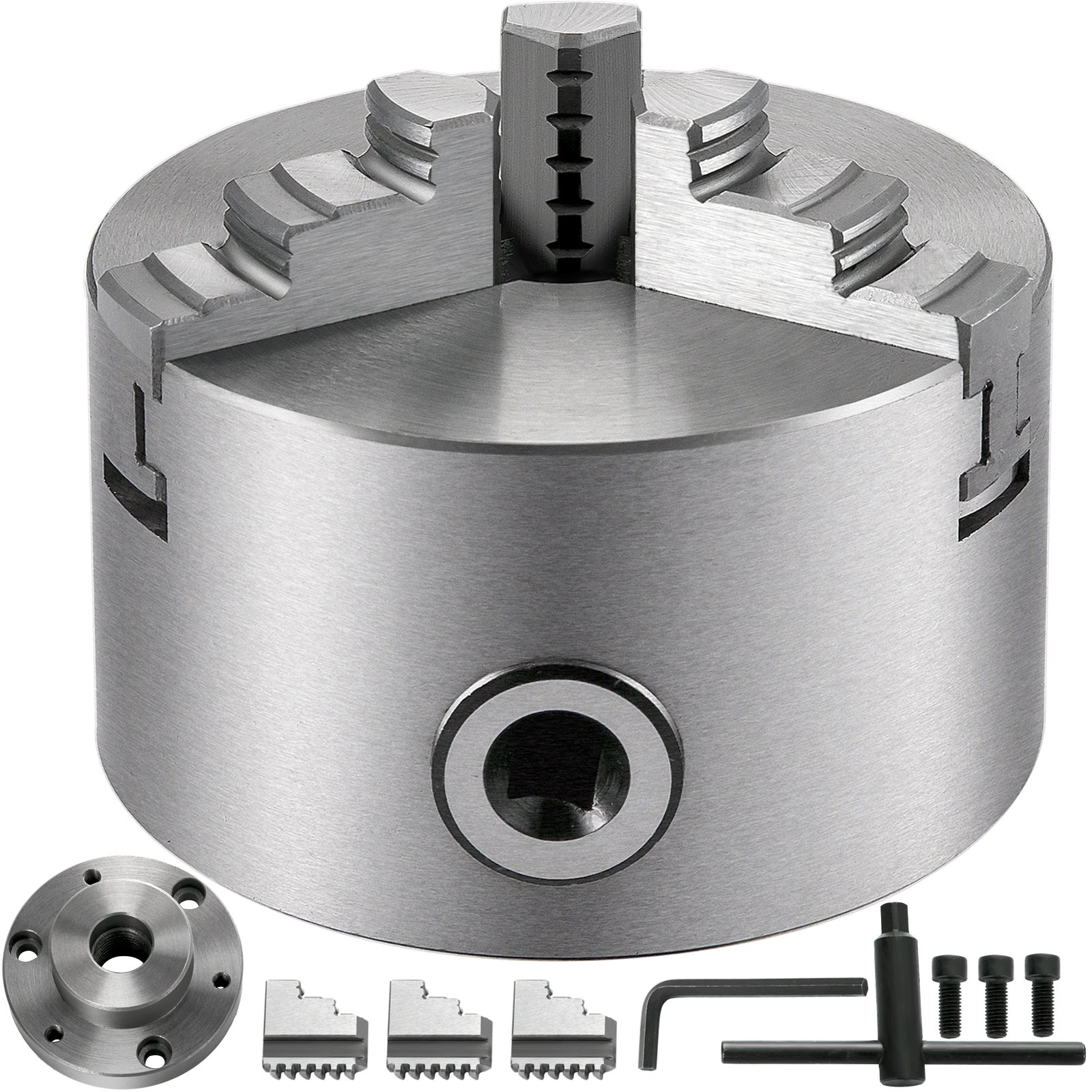 Vevor Omkeerbare Klauw Metalen Klauwplaat Metalen Draaibank Klauwplaat 100 Mm