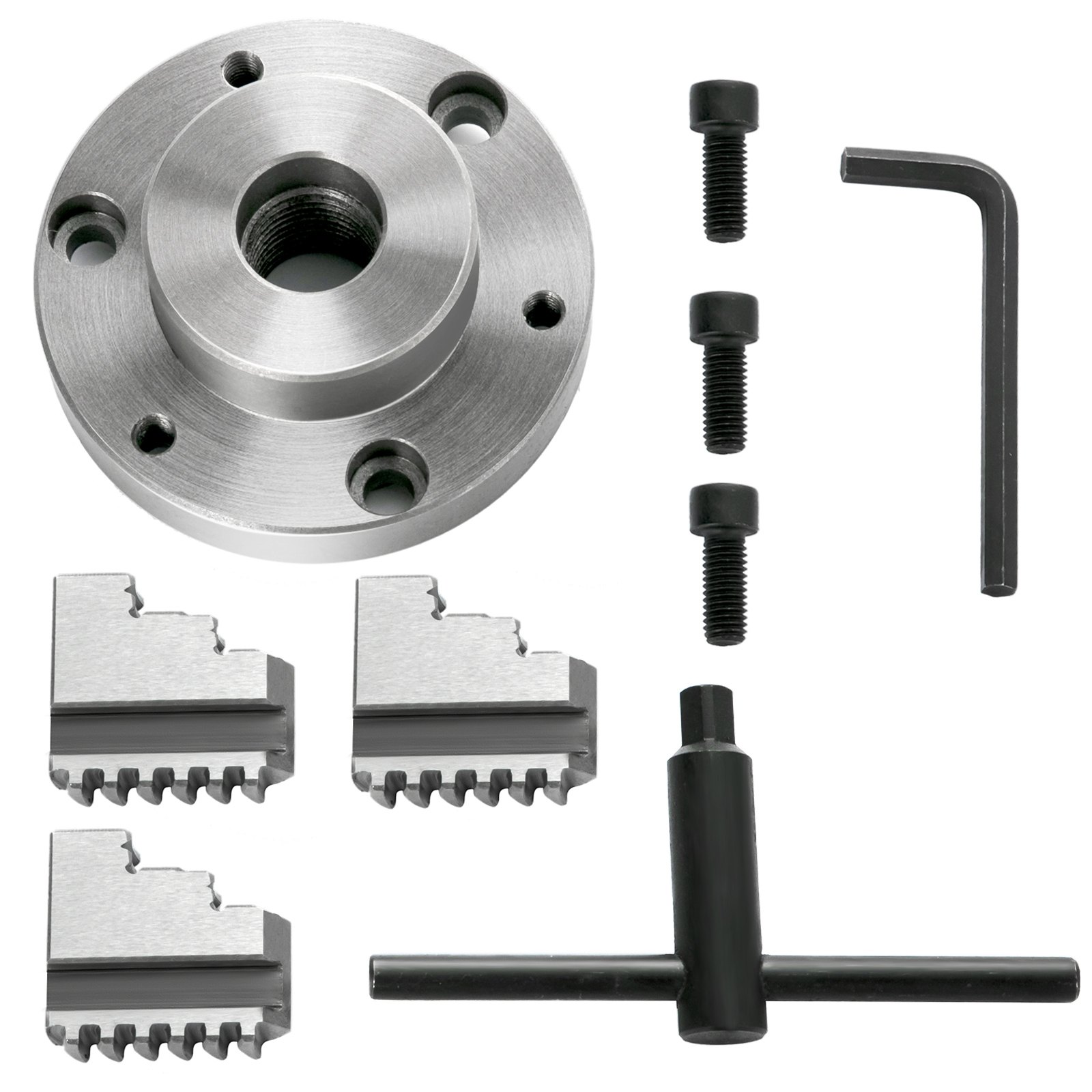 Vevor Omkeerbare Klauw Metalen Klauwplaat Metalen Draaibank Klauwplaat 100 Mm