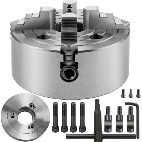 Vevor Metalen Draaibank Klauwplaat 4-klauw Zelfcentrerende Klauwplaat 2500 Rpm